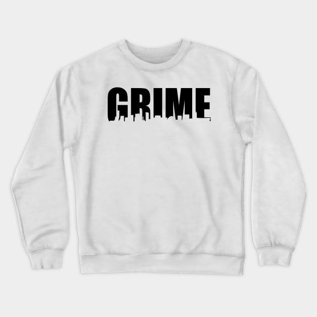 Grime Birmingham Skyline - BLACK Crewneck Sweatshirt by ArtOfGrime